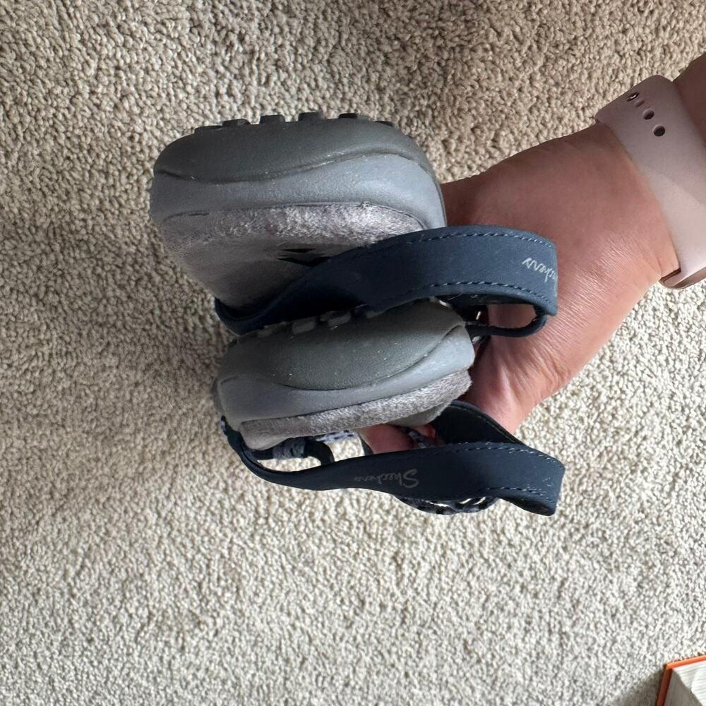 Skechers Reggae Slim Stretch Slingback Sandals Light Blue & Gray Women's Size 7 - Picture 8 of 9